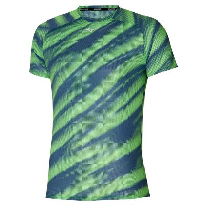 Camisa Mizuno Dryaeroflow Estampados Tee Hombre - Verdes Claro - Chile M619VYZXGK